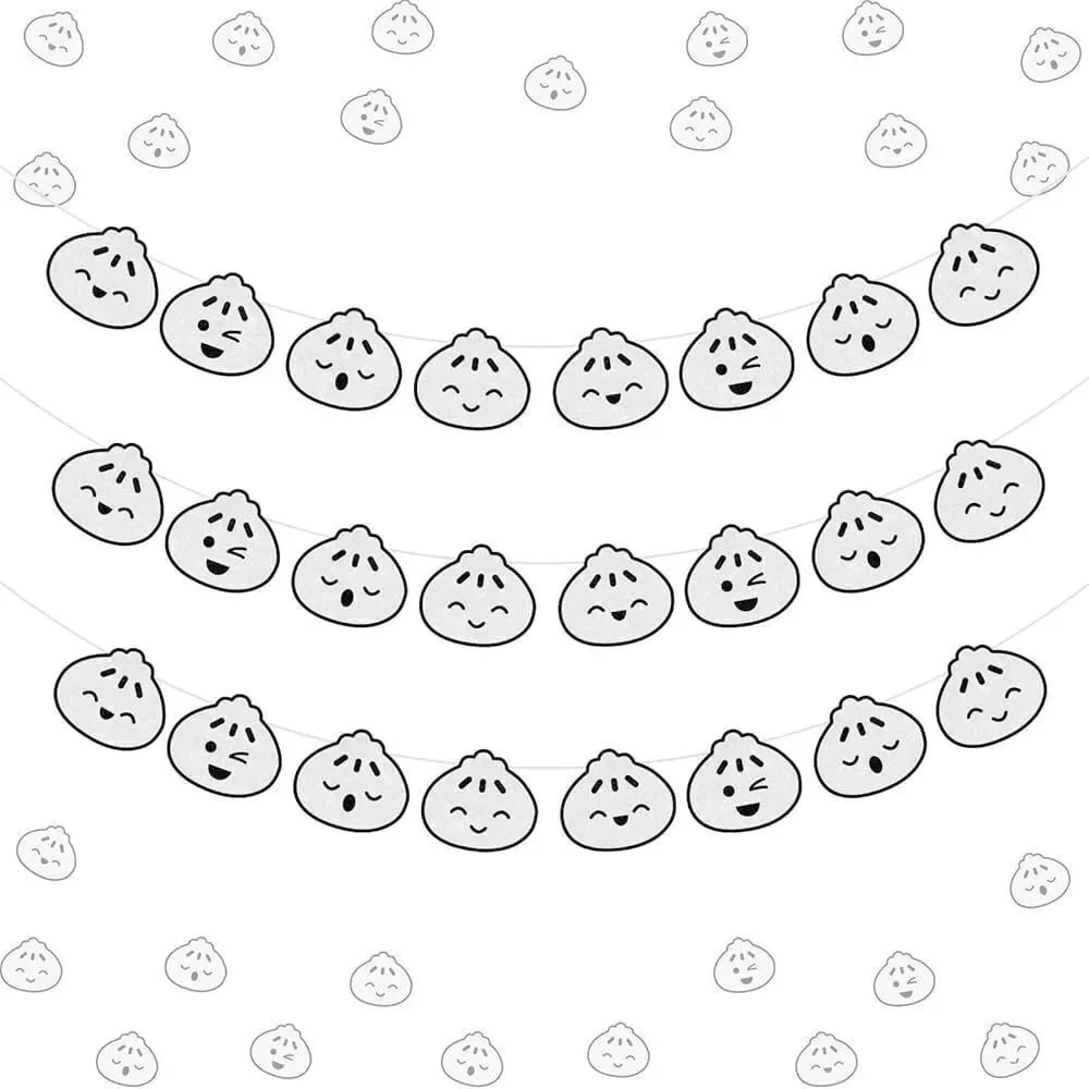 Baby Shower Dumpling Decorations - Banner and Cake Topper